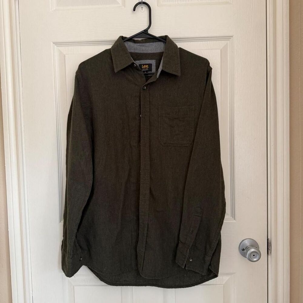 Lee Men's Green and Khaki Shirt